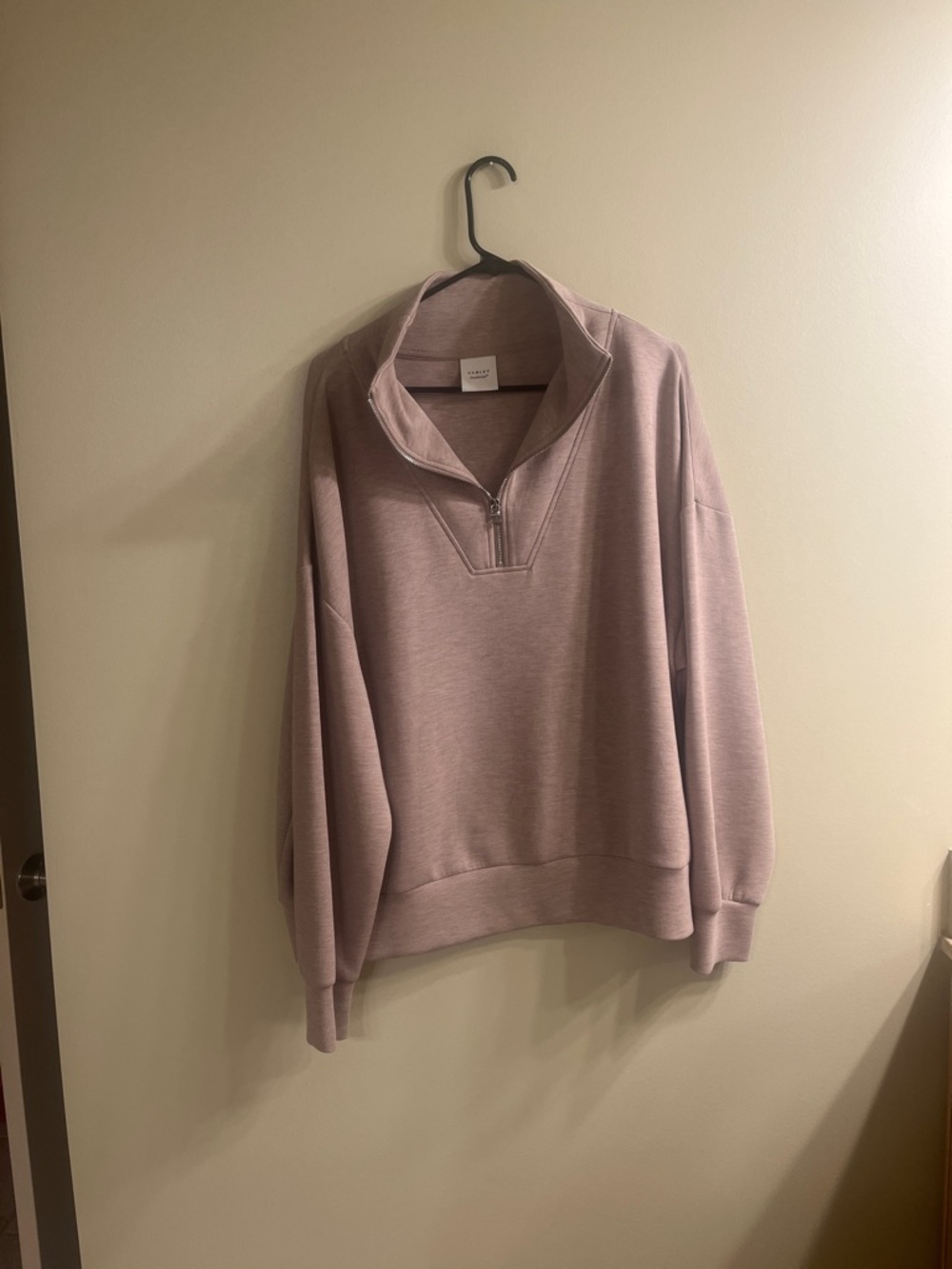 Varley Dusty Mauve Half-Zip Turtleneck Sweatshirt